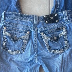 Miss Me Blue Boot Cut Jeans with Decorative Stitching